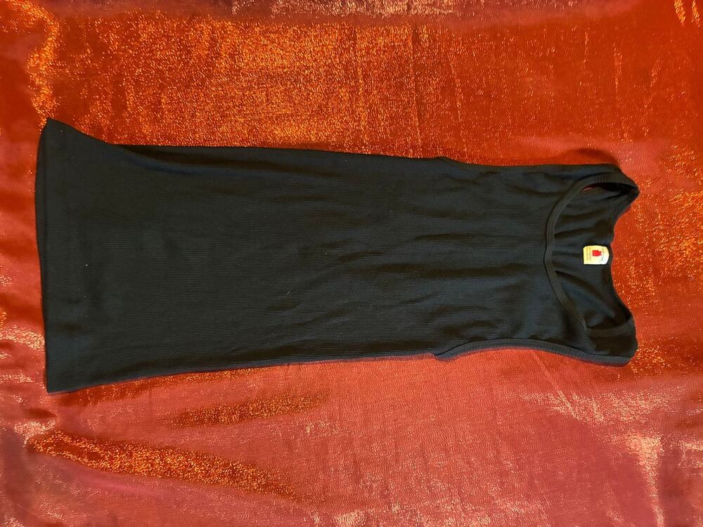 Juan Francisco Dress Womens Black Ribbed Sleeveless Tank Stretch Knit Casual